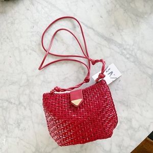 Zara crossbody Basket bag red
